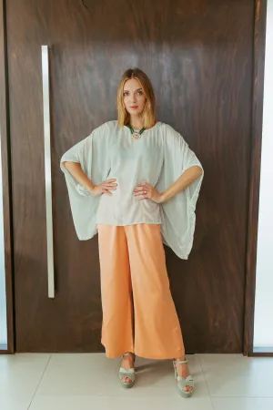 Sage Silk Velvet Scarf Top