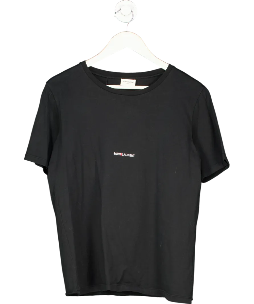 Saint Laurent Black Logo T Shirt UK M