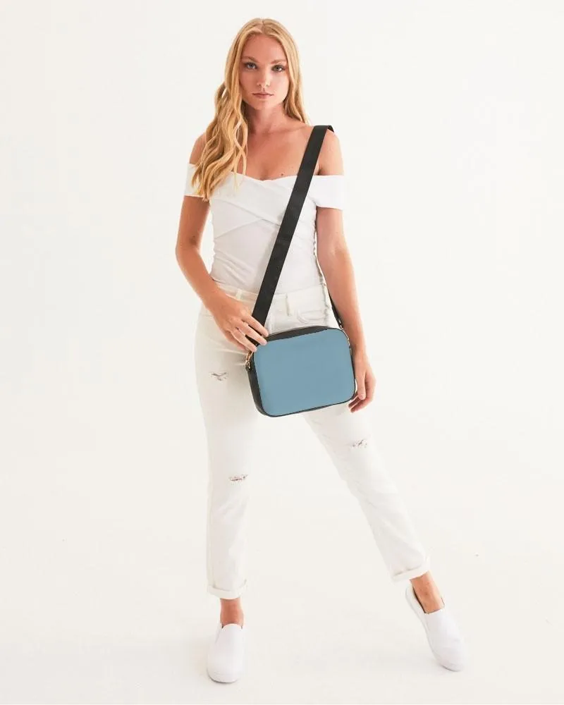 Shaded Pale Pastel Cyan Gray Crossbody Bag | C30M0Y0K30