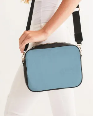 Shaded Pale Pastel Cyan Gray Crossbody Bag | C30M0Y0K30