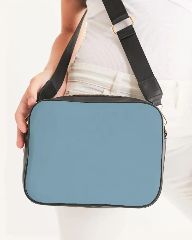 Shaded Pale Pastel Cyan Gray Crossbody Bag | C30M0Y0K30