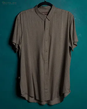 Shirt Men Half Sleeves / Viscose - Screenprint - Sand DROOL
