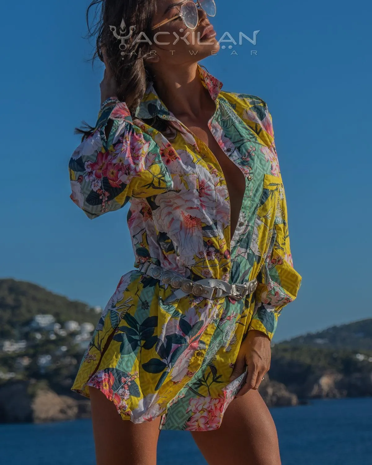 Shirt Woman Longsleeve Piratechic / Cotton Popeline - HAWAIIBOMBAI