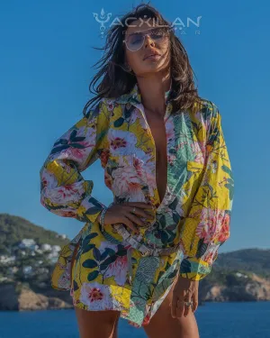 Shirt Woman Longsleeve Piratechic / Cotton Popeline - HAWAIIBOMBAI