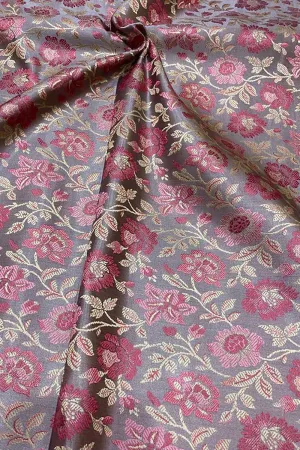 Shop Multicolor Banarasi Silk Tanchui Jamawar Brocade Fabric (1 Mtr) Online
