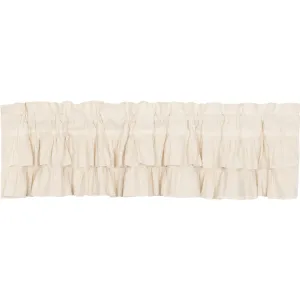 Simple Life Flax Natural Ruffled Valance 16x72