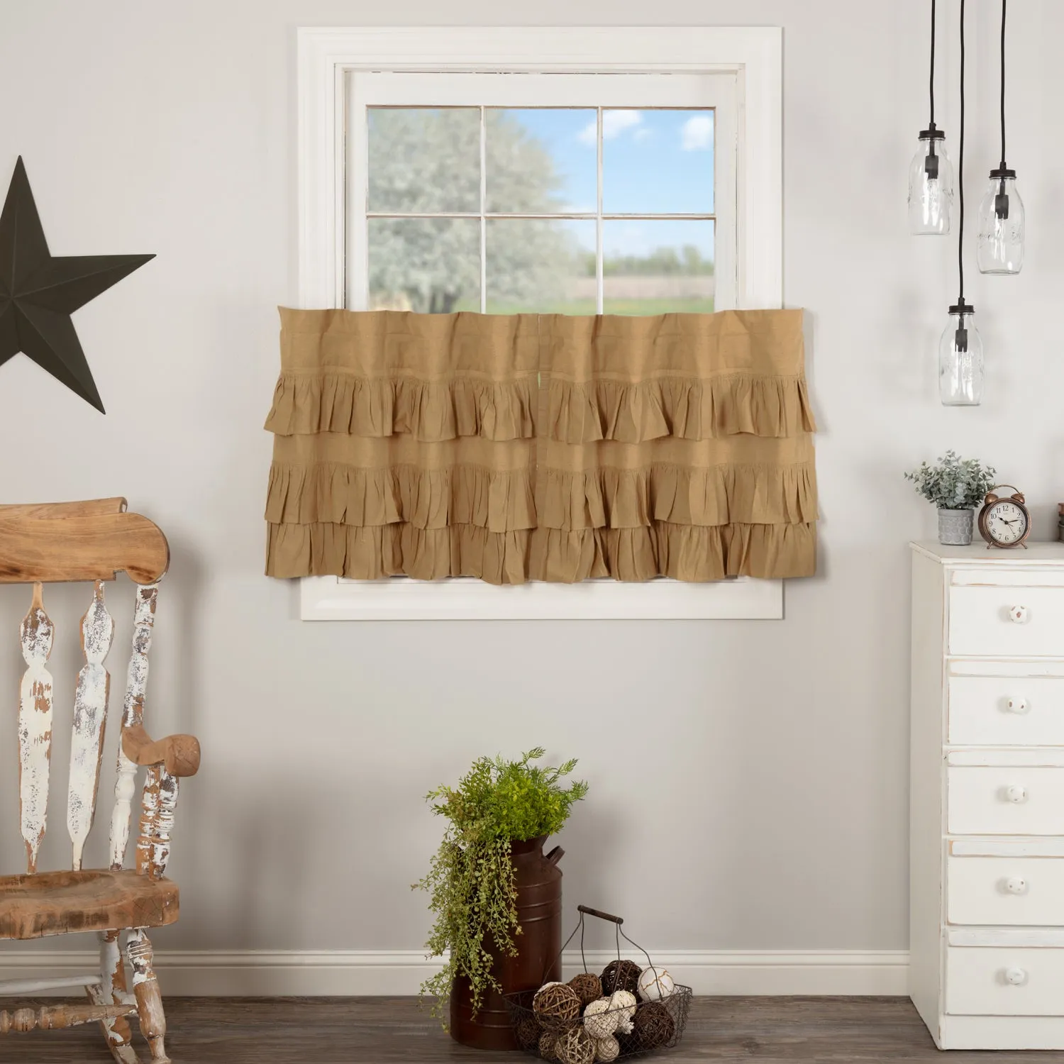 Simple Life Flax Ruffled Tier Set of 2
