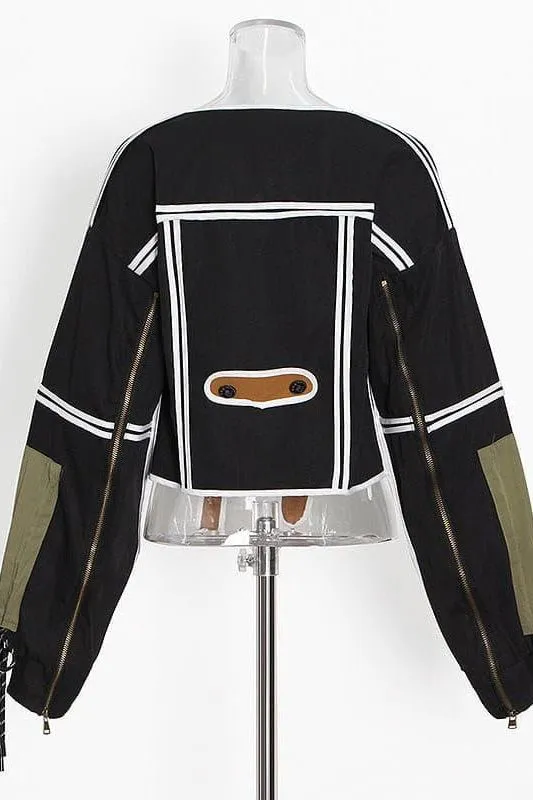 Street style design contrast color jacket