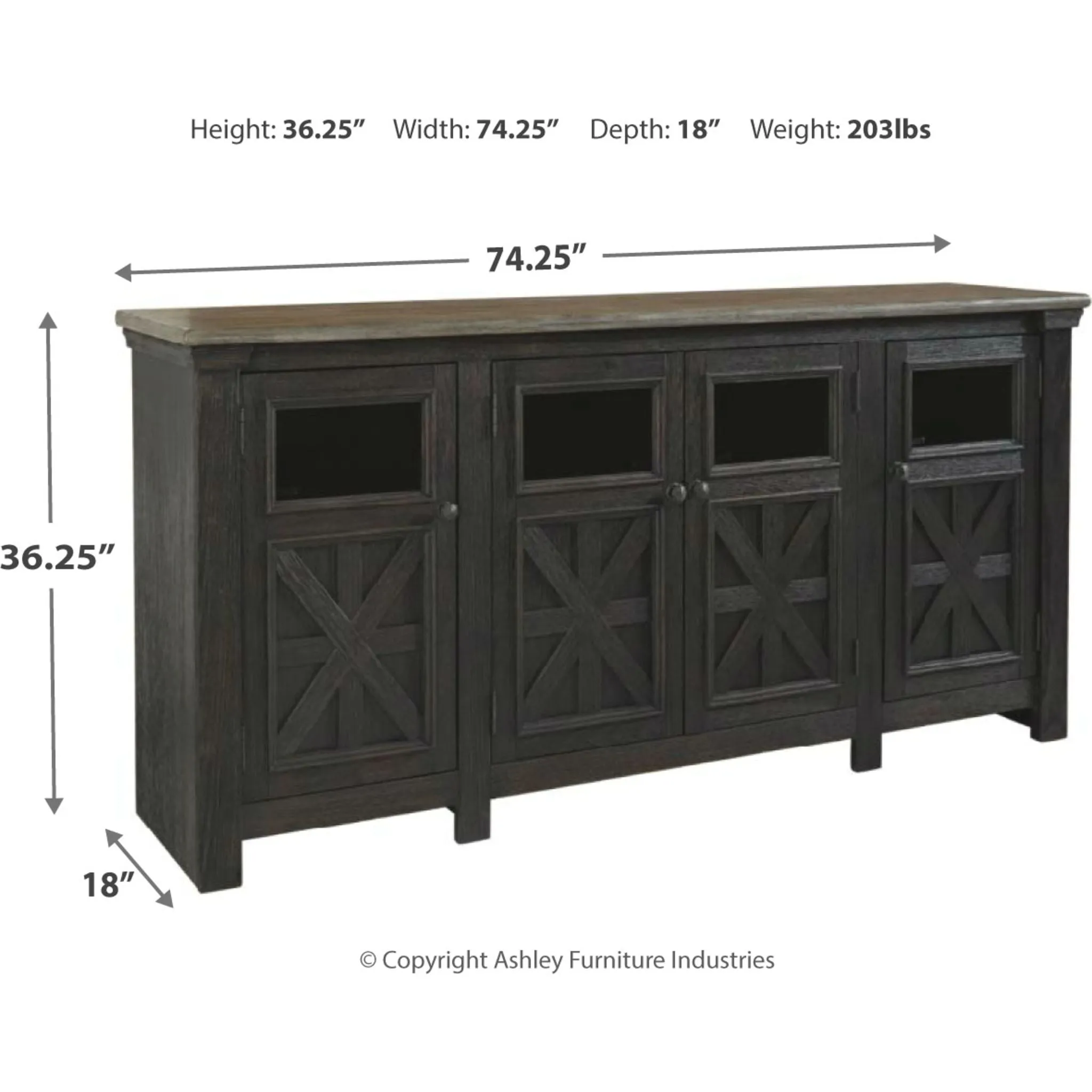 Tyler Creek TV Stand - Black/Gray