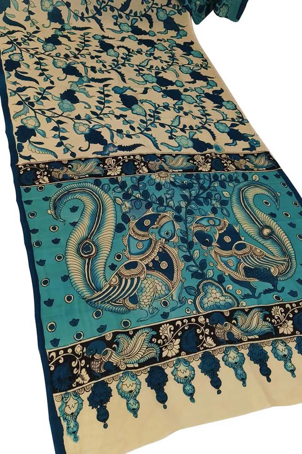 Vibrant Kalamkari Silk Saree with Multicolor Design