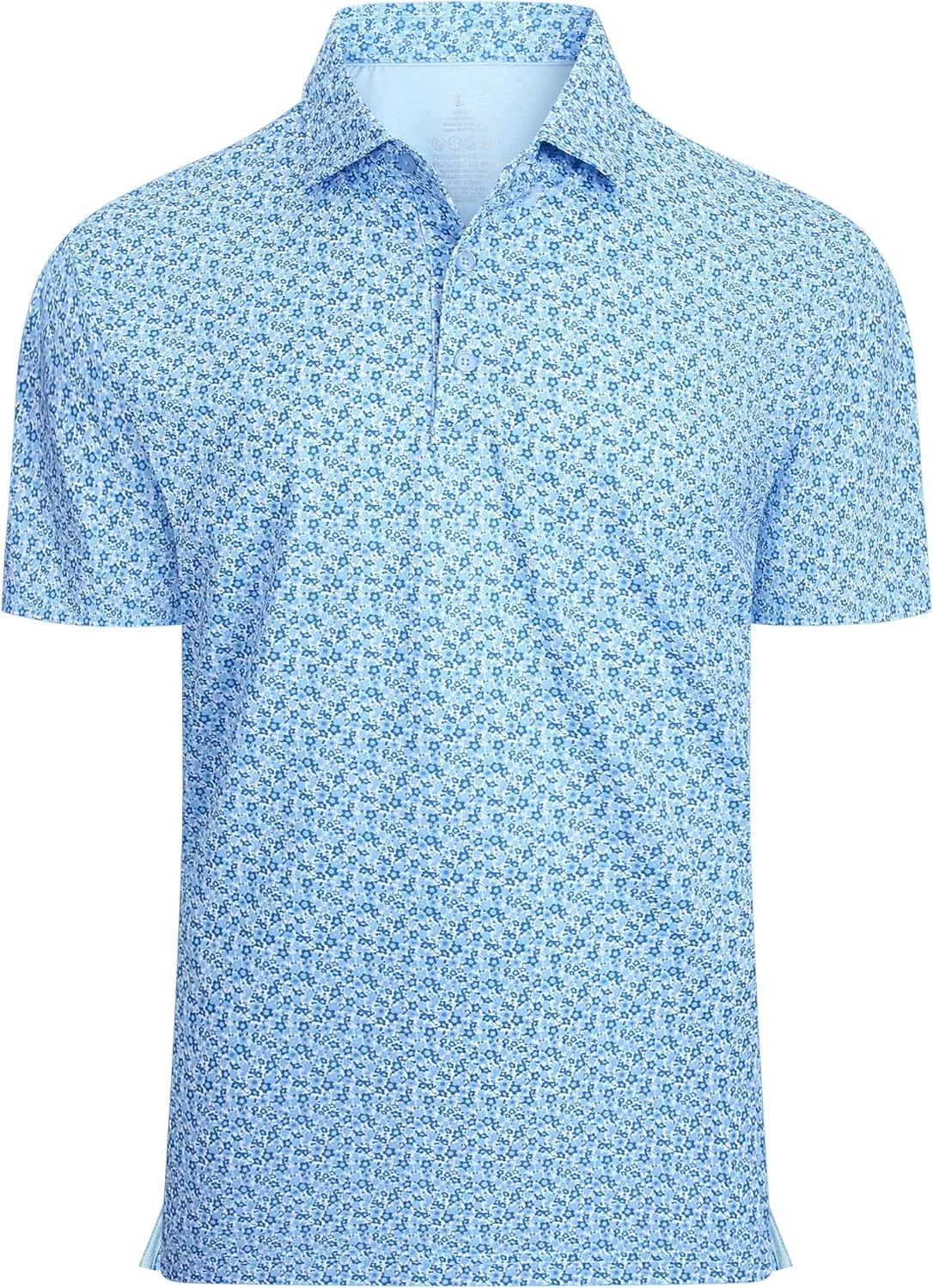 WARHORSEE Mens Golf Shirt Short Sleeve Super Stretch Printed Golf Polo Moisture Wicking Dry Fit Polo Shirts for Men