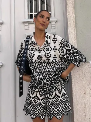 Women Embroidered Bohemian 2 Piece Set for Summer Adventures