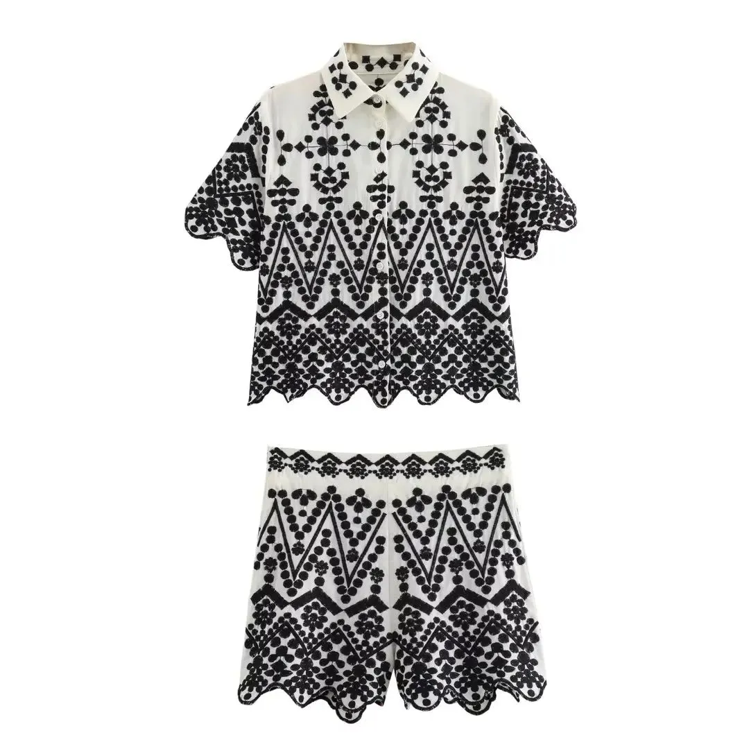 Women Embroidered Bohemian 2 Piece Set for Summer Adventures