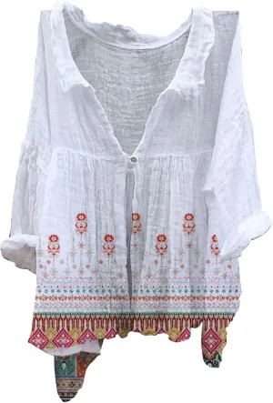 Womens Cotton Linen Button Down Shirt 2025 Long Sleeve Cotton Linen Tops for Women Casual Collared Blouses Loose Fit
